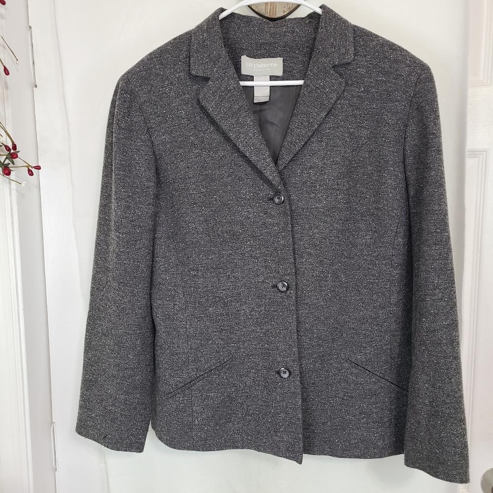 Liz Claiborne Collection Woman's Blazer, Size 16 Color: Grey